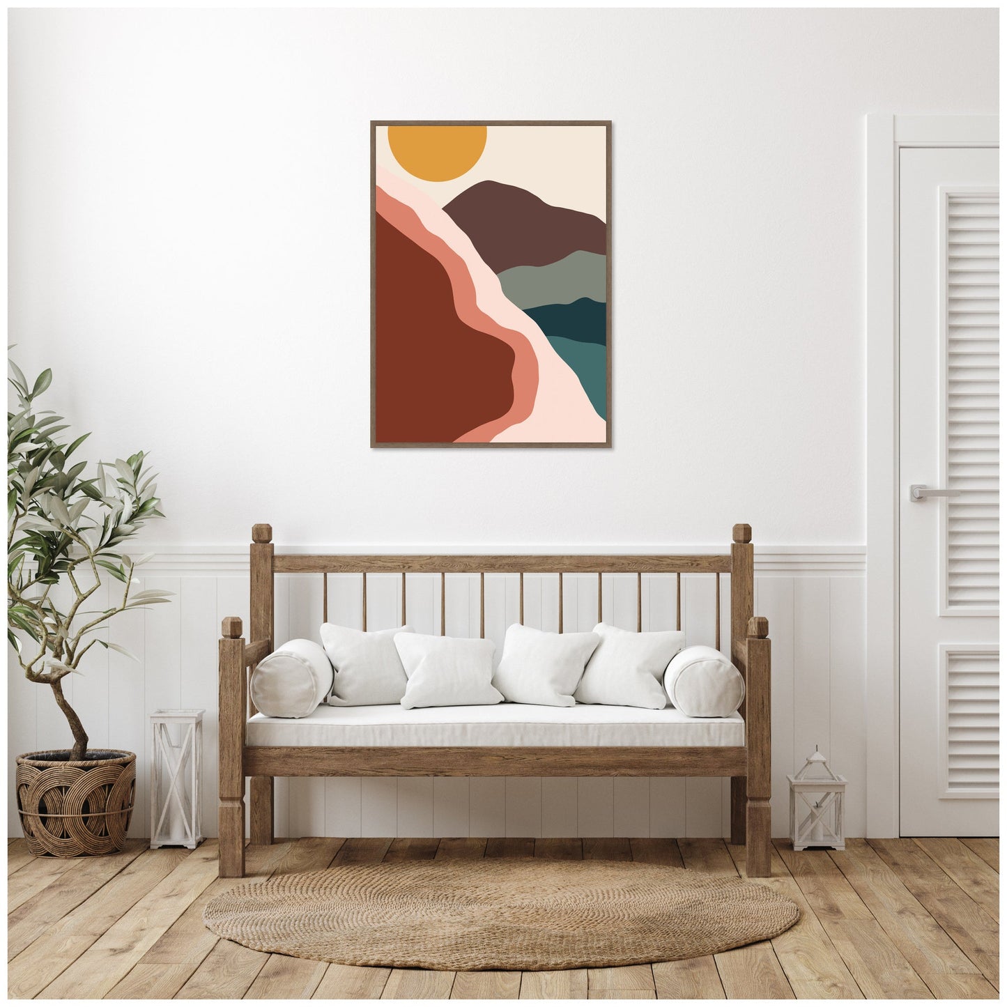 Move Mountains Abstract Framed Canvas Wall Art