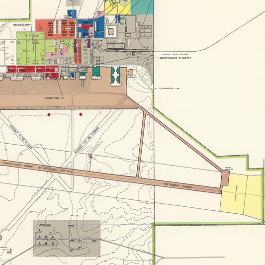 Vintage Map of Knob Noster, Missouri, 1951 II