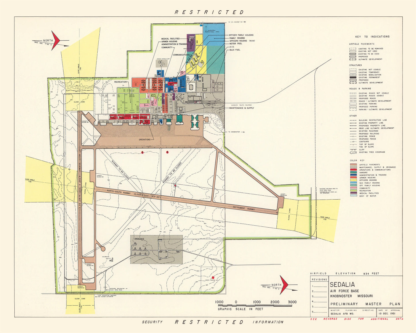 Vintage Map of Knob Noster, Missouri, 1951 II