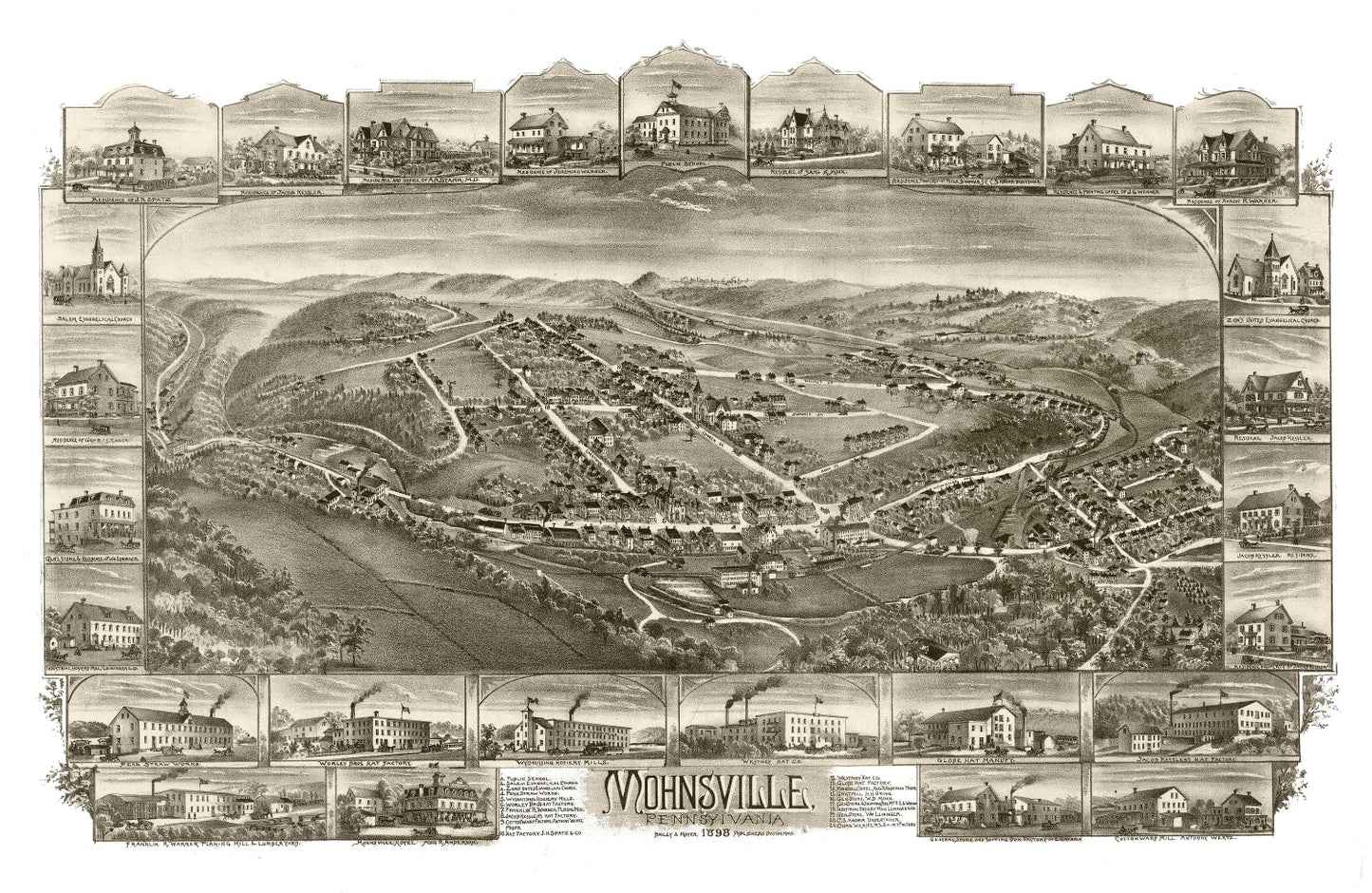 Vintage Map of Mohrsville, Pennsylvania, 1898