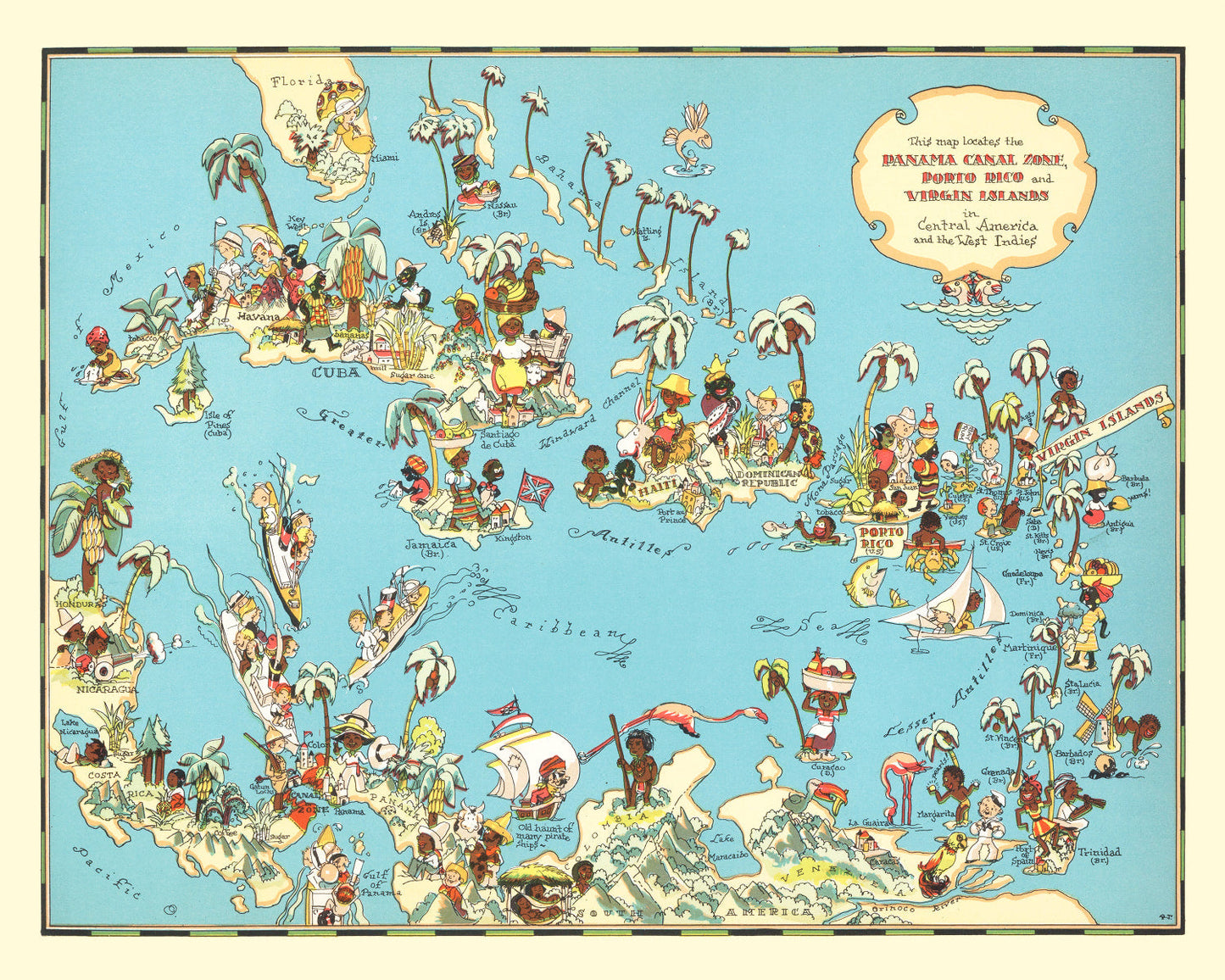 Vintage Map of the Panama Canal Region, 1935