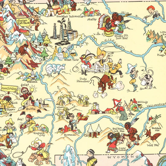 Vintage Map of Montana, 1935