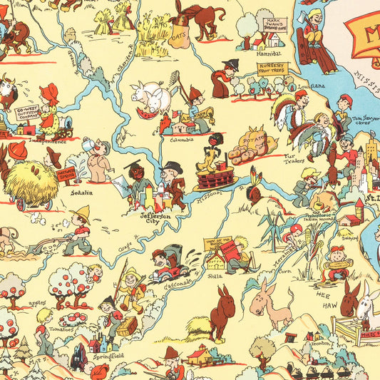 Vintage Map of Missouri, 1935
