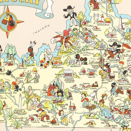 Vintage Map of Kentucky, 1935