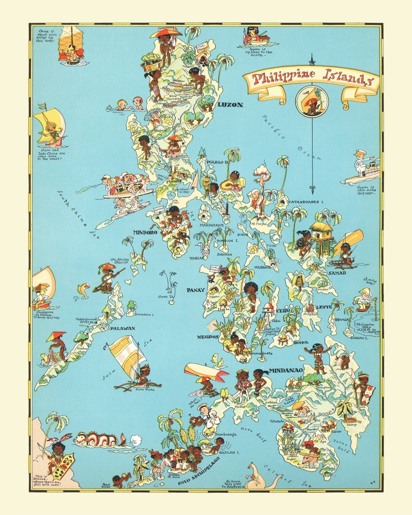 Vintage Map of the Philippines, 1935