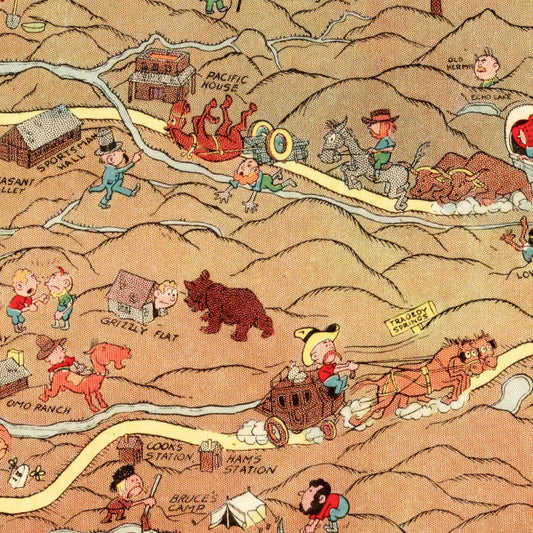 Vintage Map of Mother Lode, California & Nevada, 1931