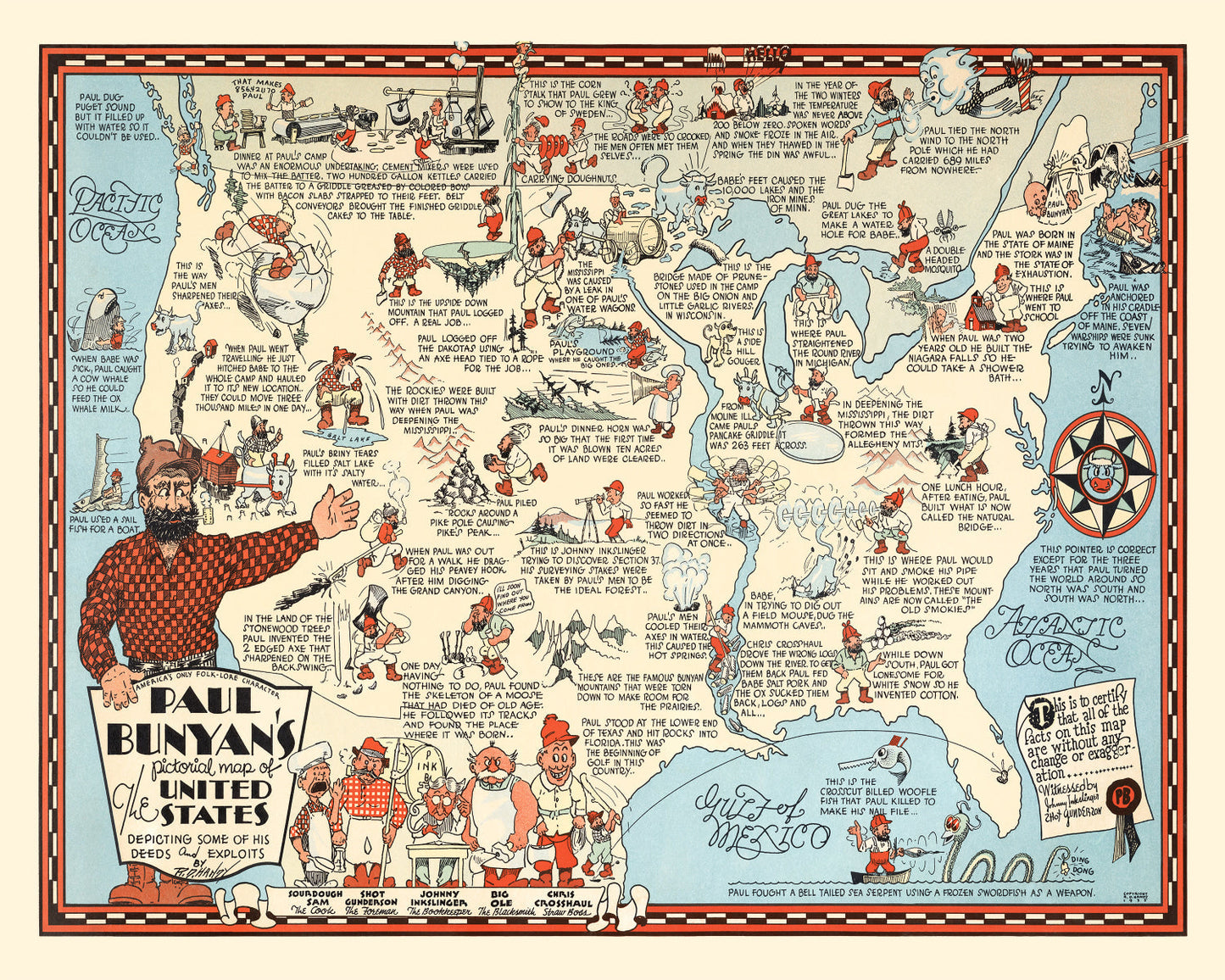 Vintage Map of the United States, 1935 (Edition Two)