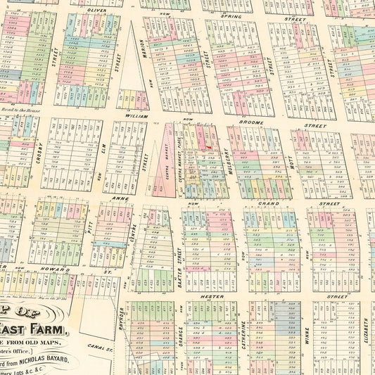 Vintage Map of Little Italy, New York, 1869