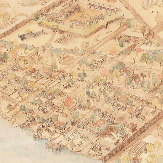 Vintage Map of Detroit, Michigan 1818