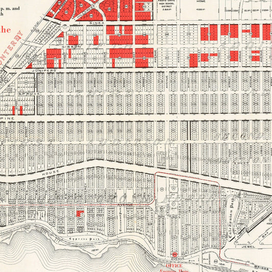 Vintage Map of Pacific Grove, California, 1919