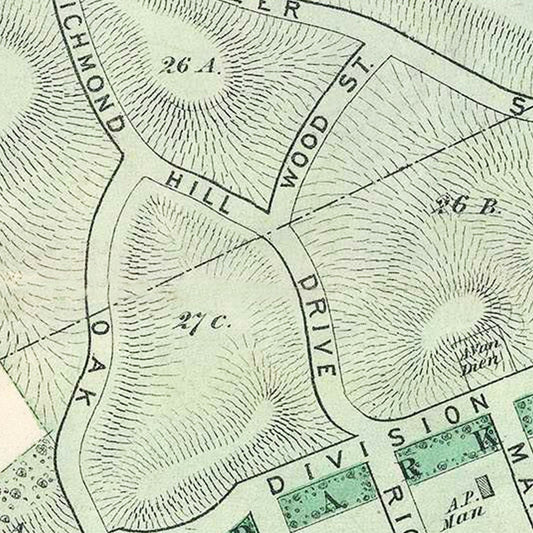 Vintage Map of Richmond Hill, Queens, New York, 1873