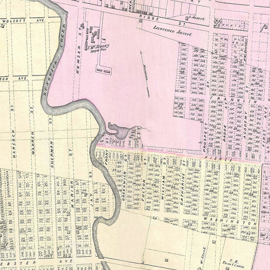 Vintage Map of Ravenswood, Long Island, New York, 1873