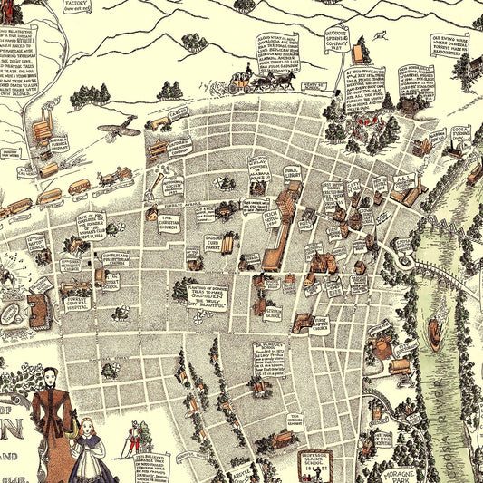 Vintage Map of Gadsden, Alabama, 1939