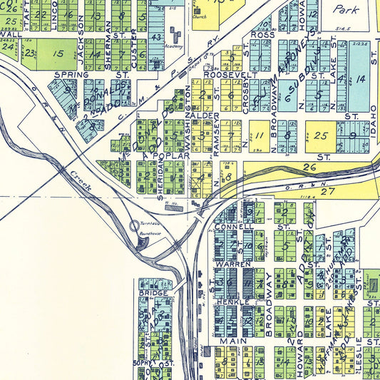 Vintage Map of Tekoa, Washington, 1910