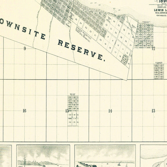 Vintage Map of Port Angeles, Washington, 1890