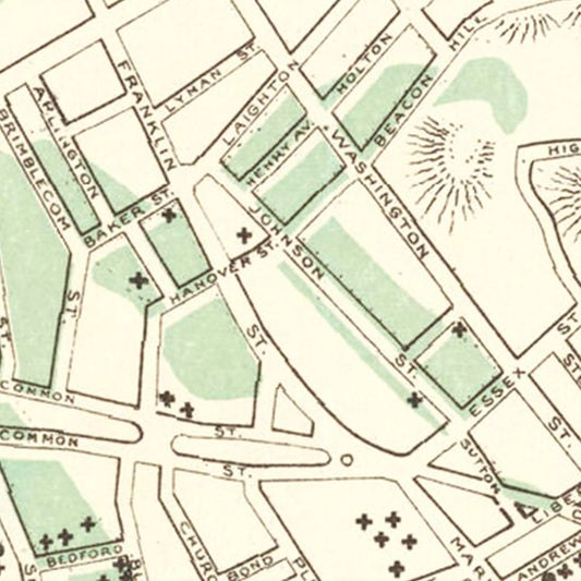 Vintage Map of Lynn, Massachusetts, 1876
