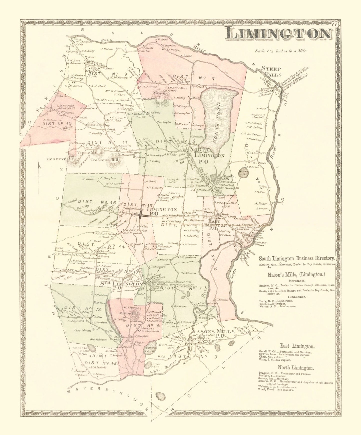 Vintage Map of Limington, Pennsylvania, 1872
