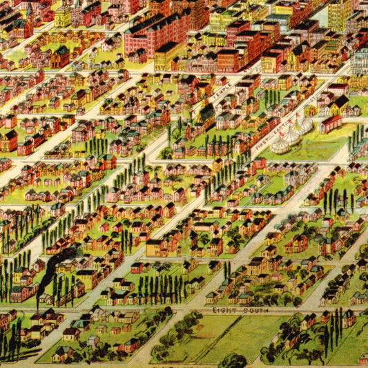 Vintage Map of Salt Lake City, Utah, 1891
