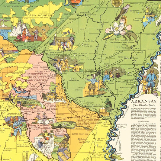 Vintage Map of Arkansas, 1941