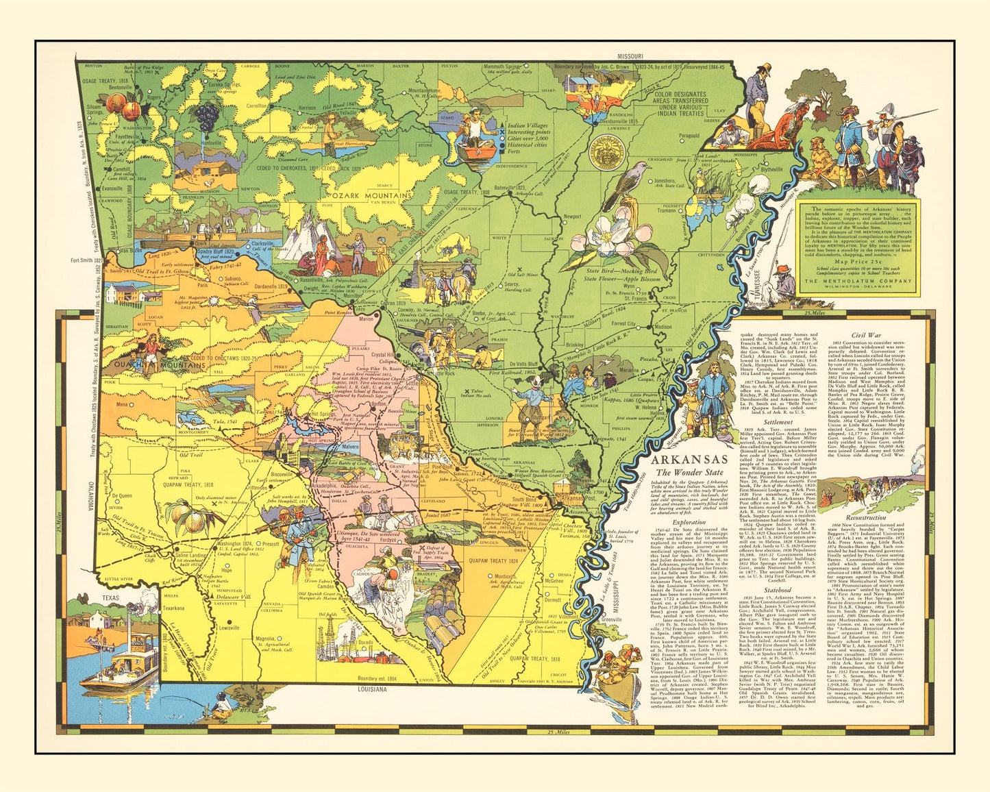 Vintage Map of Arkansas, 1941