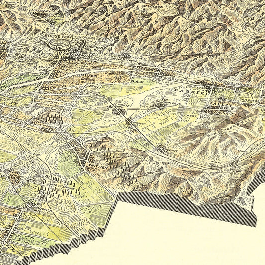 Vintage Map of San Gabriel Valley, California, 1931