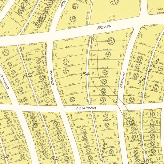 Vintage Map of Beverly Hills, California, 1940