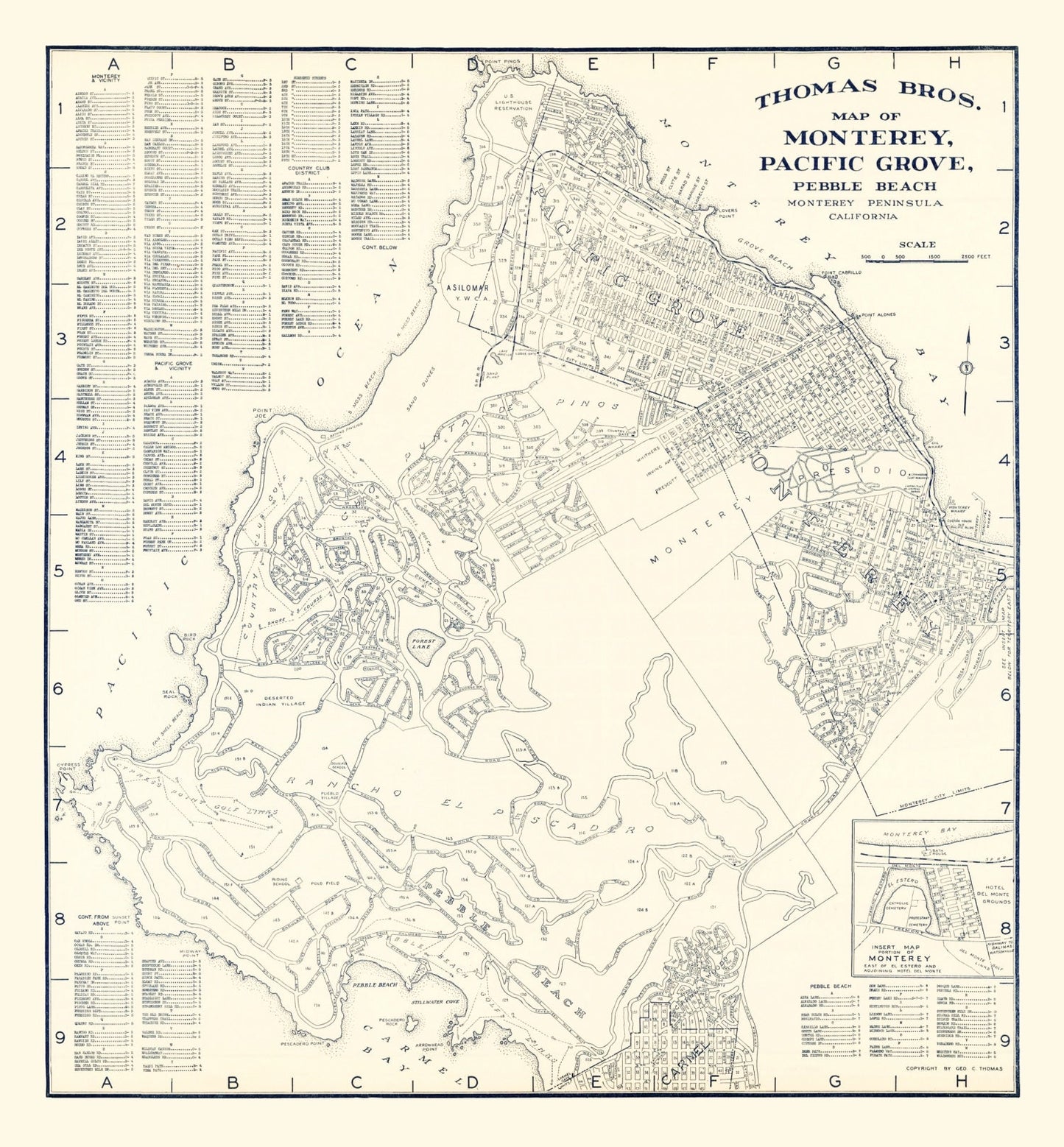 Vintage Map of Monterey, California, 1920