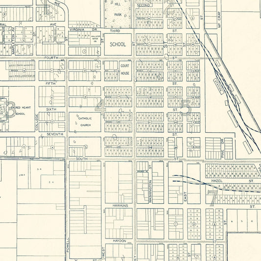 Vintage Map of Hollister, San Benito County, California, 1920