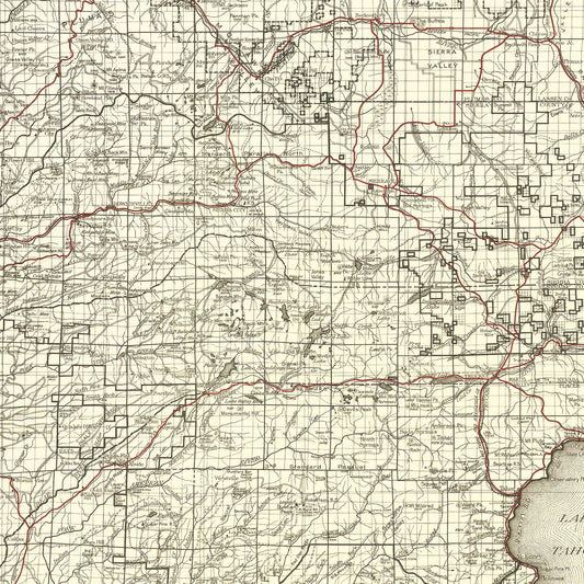 Vintage Map of Tahoe National Forest, 1925
