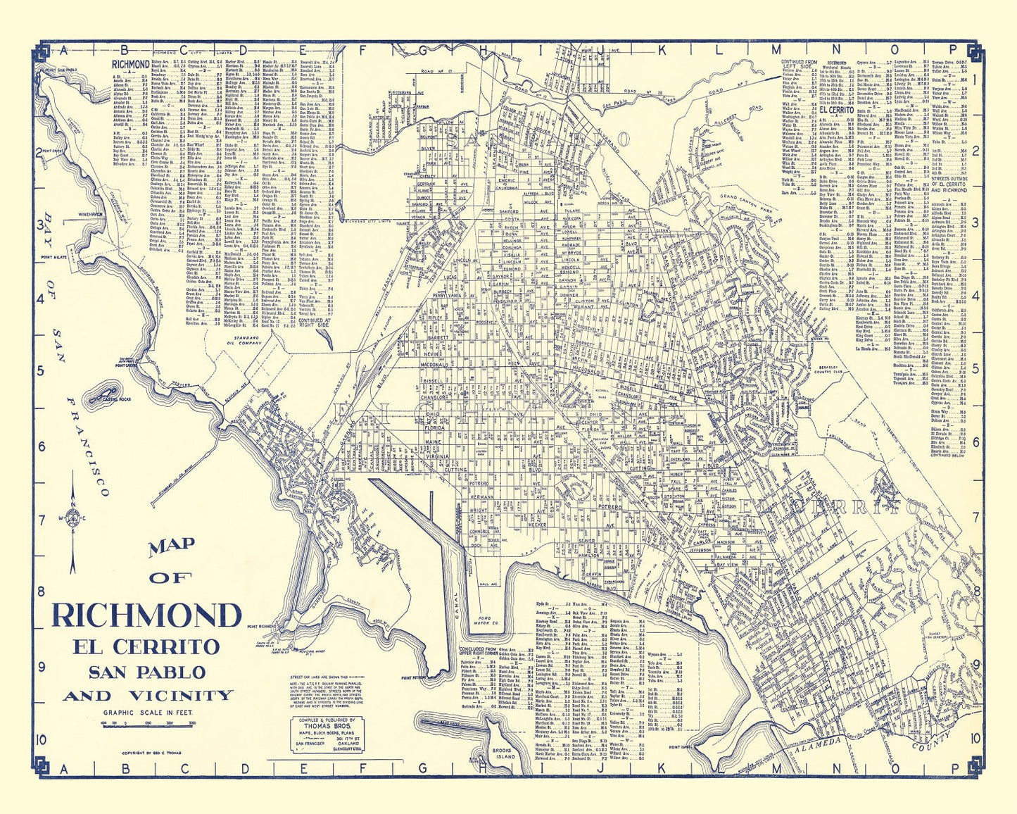 Vintage Map of Richmond, California, 1920