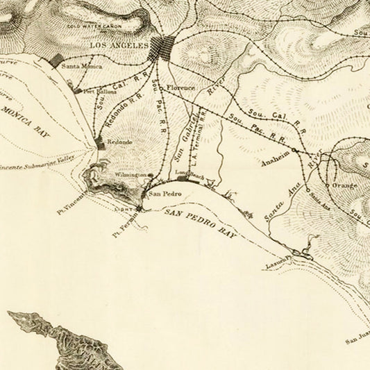 Vintage Map of Santa Monica, California, 1892 II