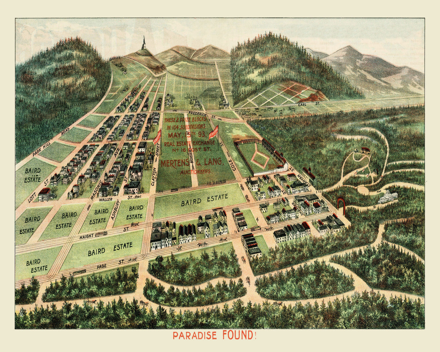 Vintage Map of Haight-Ashbury, San Francisco, 1893