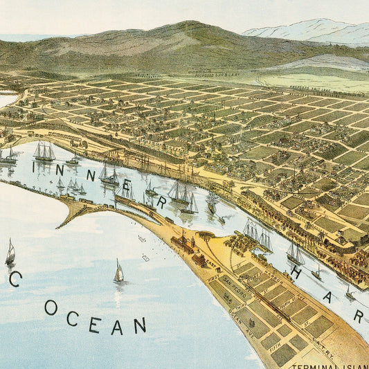 Vintage Map of San Pedro, California, 1897 No.2