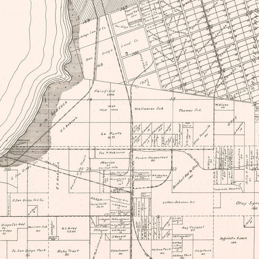 Vintage Map of Chula Vista, California, 1912