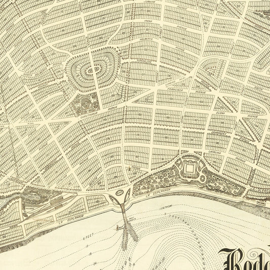 Vintage Map of Redondo Beach, Los Angeles County, California, 1888