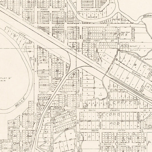 Vintage Map of Belle Fourche, South Dakota, 1949 Wall Art