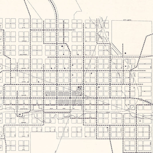 Vintage Map of Custer, South Dakota, 1969