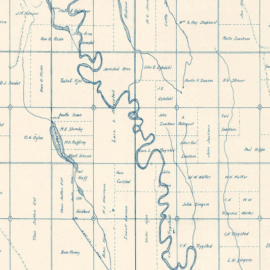 Vintage Map of Brookings County, South Dakota 1921