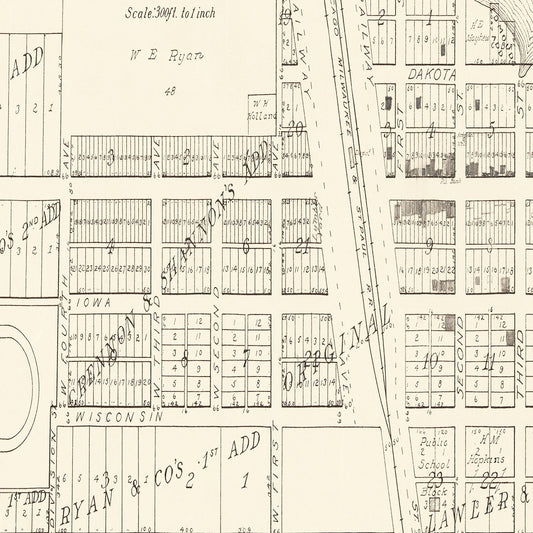 Vintage Map of Letcher, South Dakota, 1884