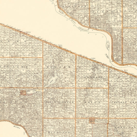 Vintage Map of Charles Mix County, South Dakota, 1909