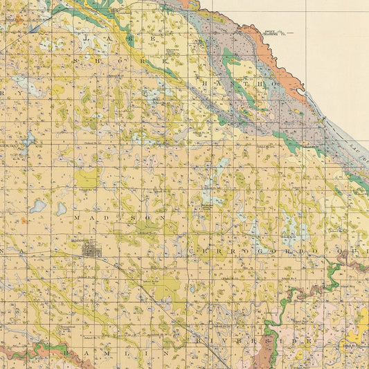 Vintage Map of Lac Qui Parle County, Minnesota, 1924