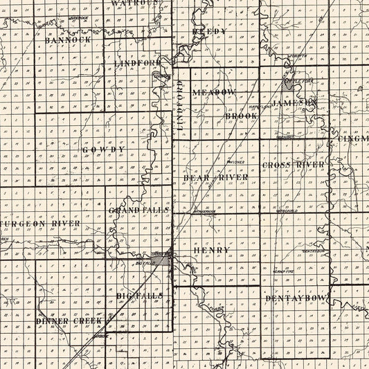 Vintage Map of Koochiching County, Minnesota, 1919