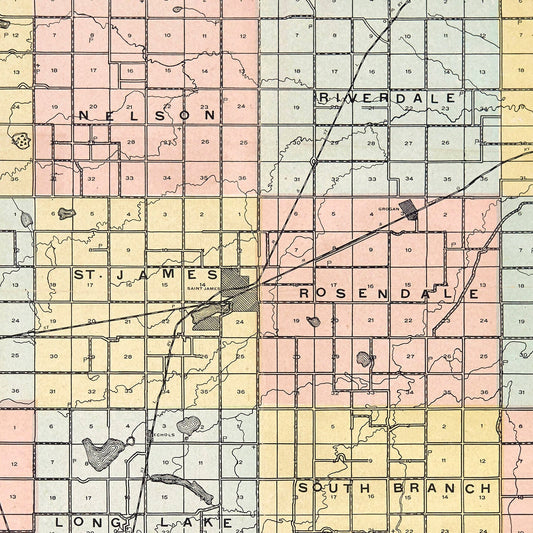 Vintage Map of Watonwan County, Minnesota, 1907