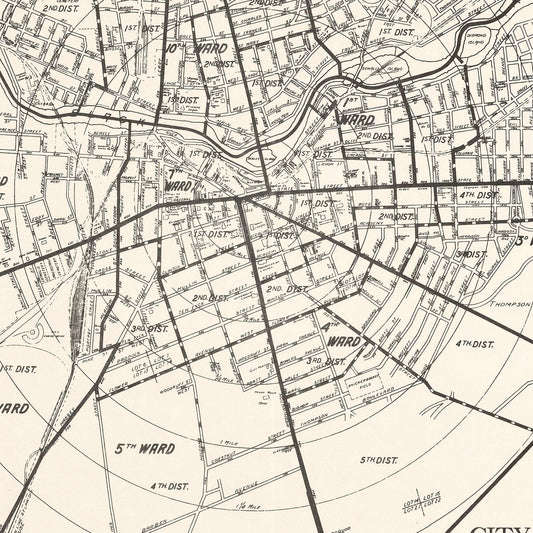 Vintage Map of Watertown, New York 1929