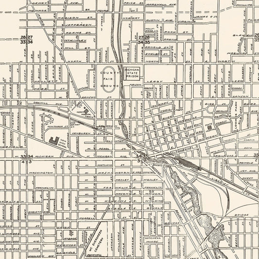 Vintage Map of Jackson County, Michigan, 1929