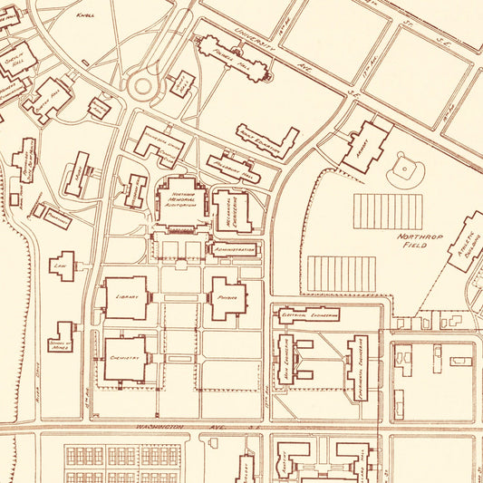 University of Minnesota Campus Map, 1936