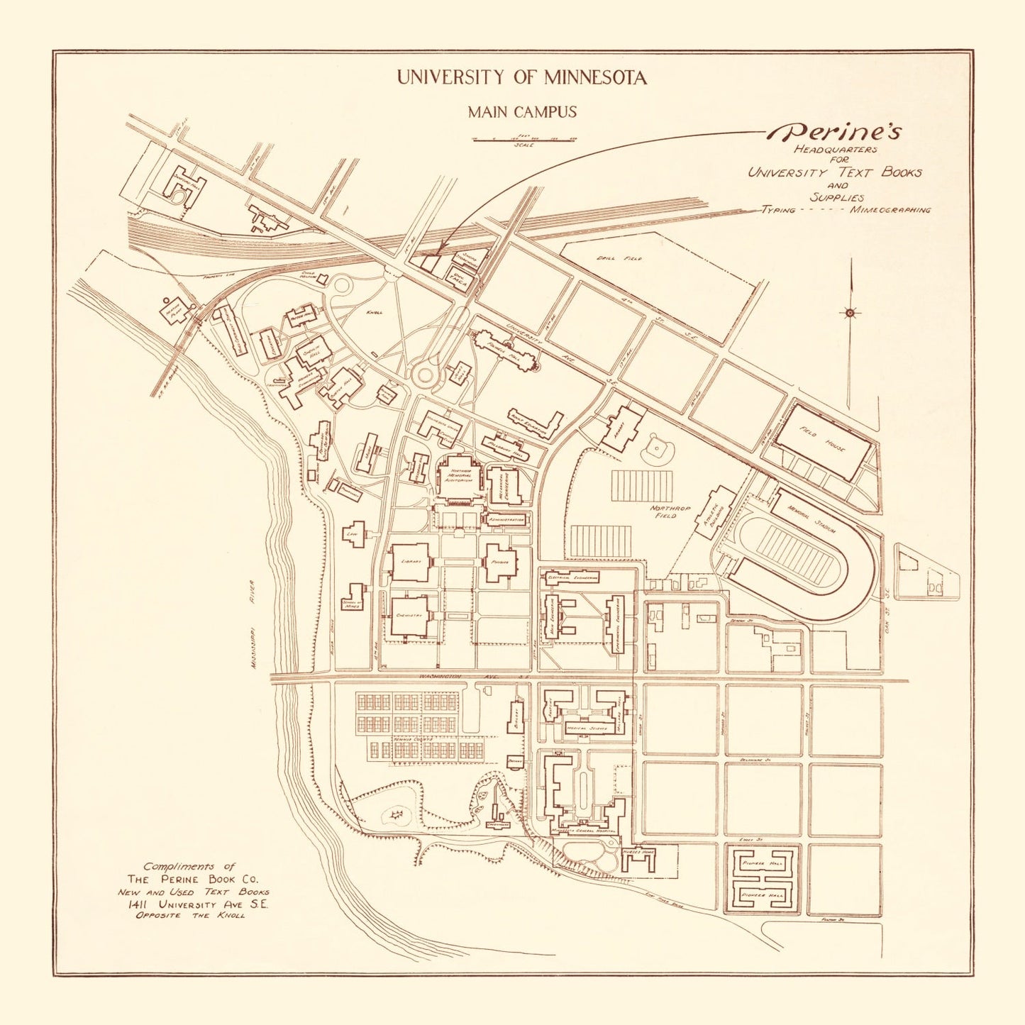 University of Minnesota Campus Map, 1936