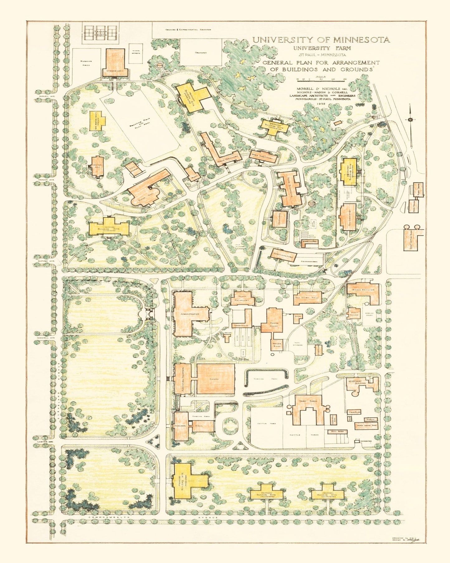 University of Minnesota Farm Campus Map, 1935