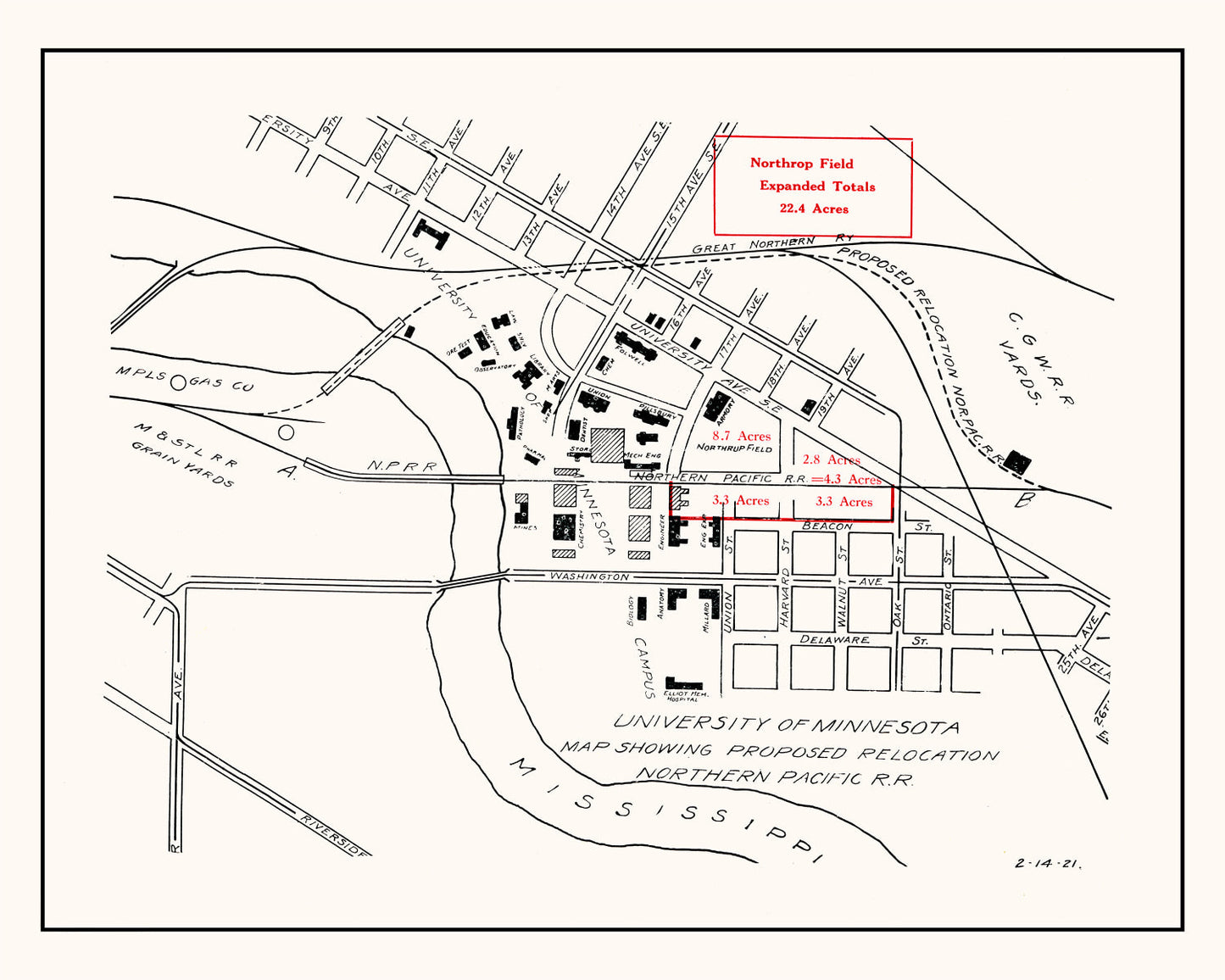 University of Minnesota Campus Map, 1921