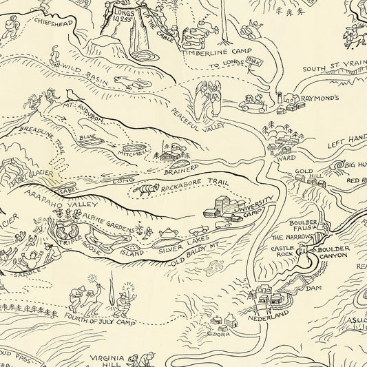 Vintage University of Colorado Boulder Map, 1940